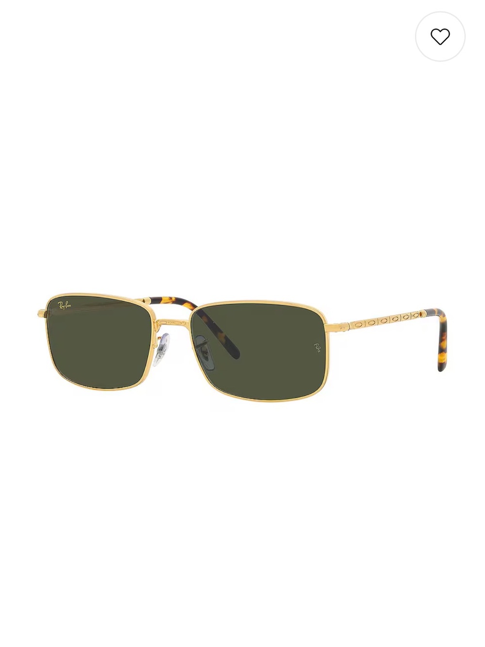 Ray-Ban RB3717 9196/31 Gold Green Rectangle Sunglasses 57-18 Never Worn